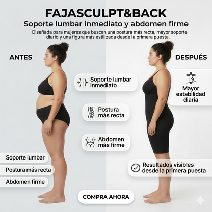 Faja Sculpt&Back “Moldea tu figura, protege tu espalda”      Camiseta + Faja